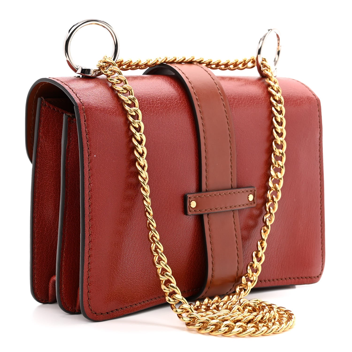 Chloe Shiny Goatskin Calfskin Aby Chain Shoulder Bag 3 of 11