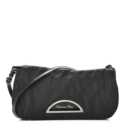 Christian Dior Nylon Calfskin Maris Pearl Beaded Shoulder Bag Black 1 of 15