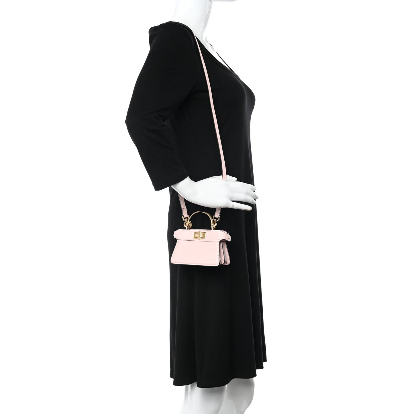Shiny Nappa Nano Peekaboo Maxi Handle Satchel Rosa Confetto
