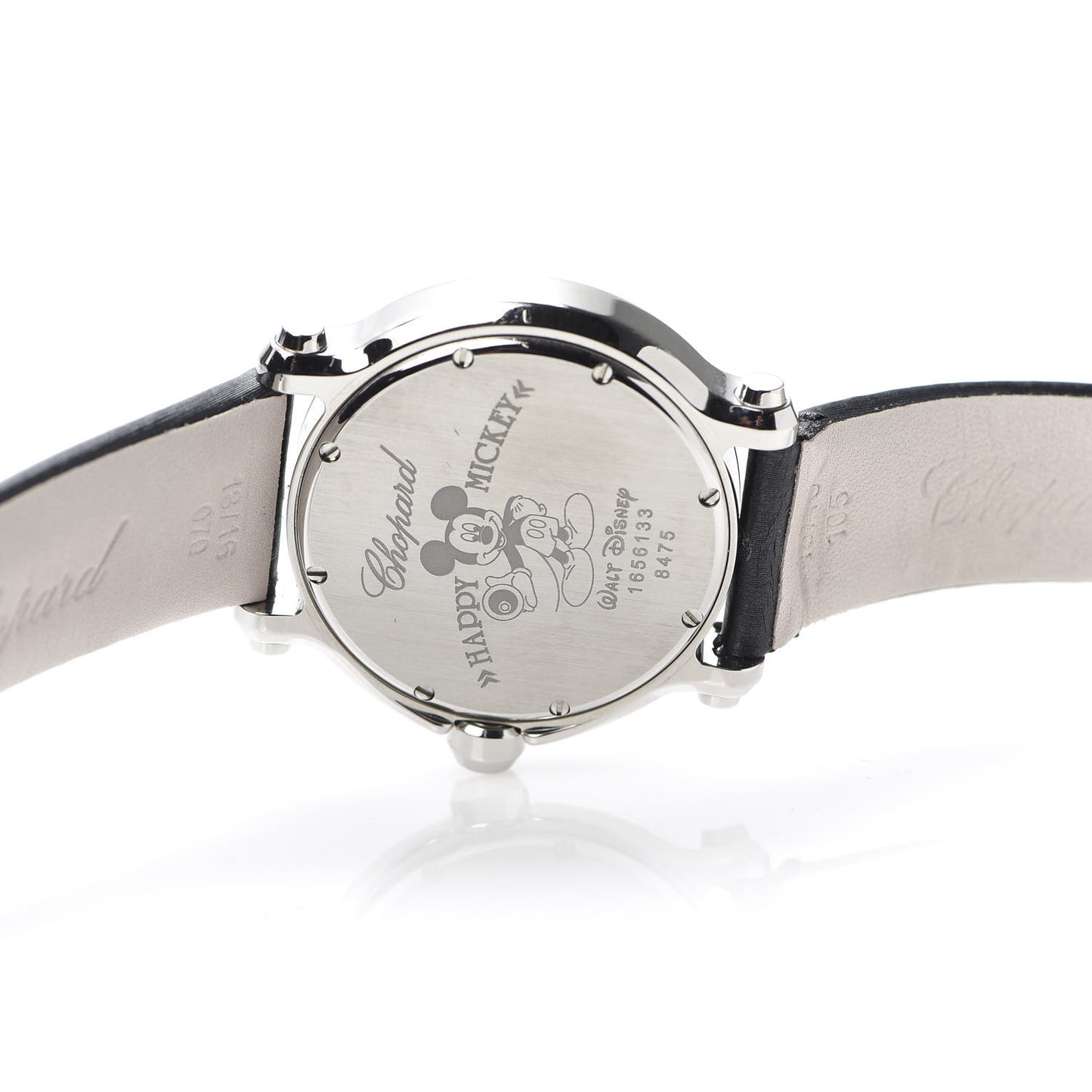 Stainless Steel Satin Diamond Bezel Mother of Pearl 36mm Happy Sport Mickey Mouse Quartz Watch