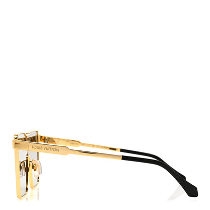 Louis Vuitton Acetate Swarovski Crystal Cyclone Sunglasses Z1700U Gold 3 of 8