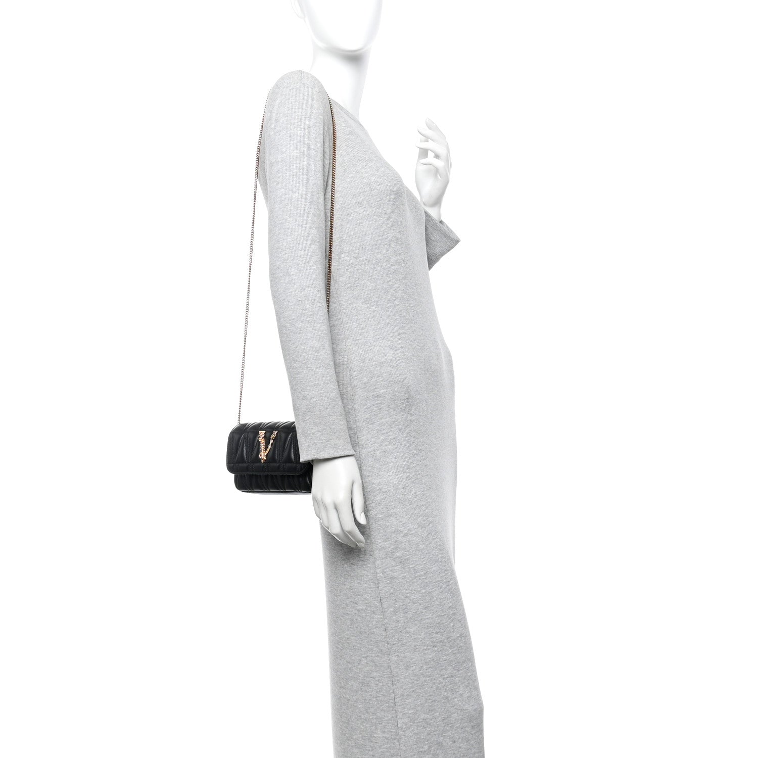 Versace Nappa Quilted Virtus Evening Bag Black 2 of 9