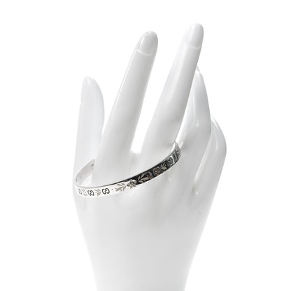 Gucci 18K White Gold Enamel Icon Blooms Cuff Bracelet 2 of 7