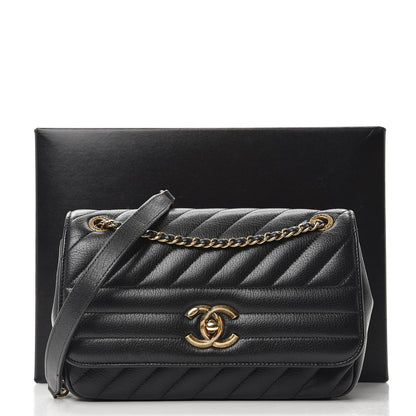 Chanel Shiny Goatskin Diagonal Quilted Small Flap Black 11 of 11