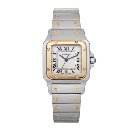 Cartier Stainless Steel 18K Yellow Gold 29mm Santos De Cartier Galbee Quartz Watch 1 of 5