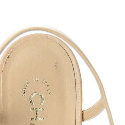 Chanel Lambskin Cap Toe CC Slingback Pumps 41.5 Beige Black 9 of 11