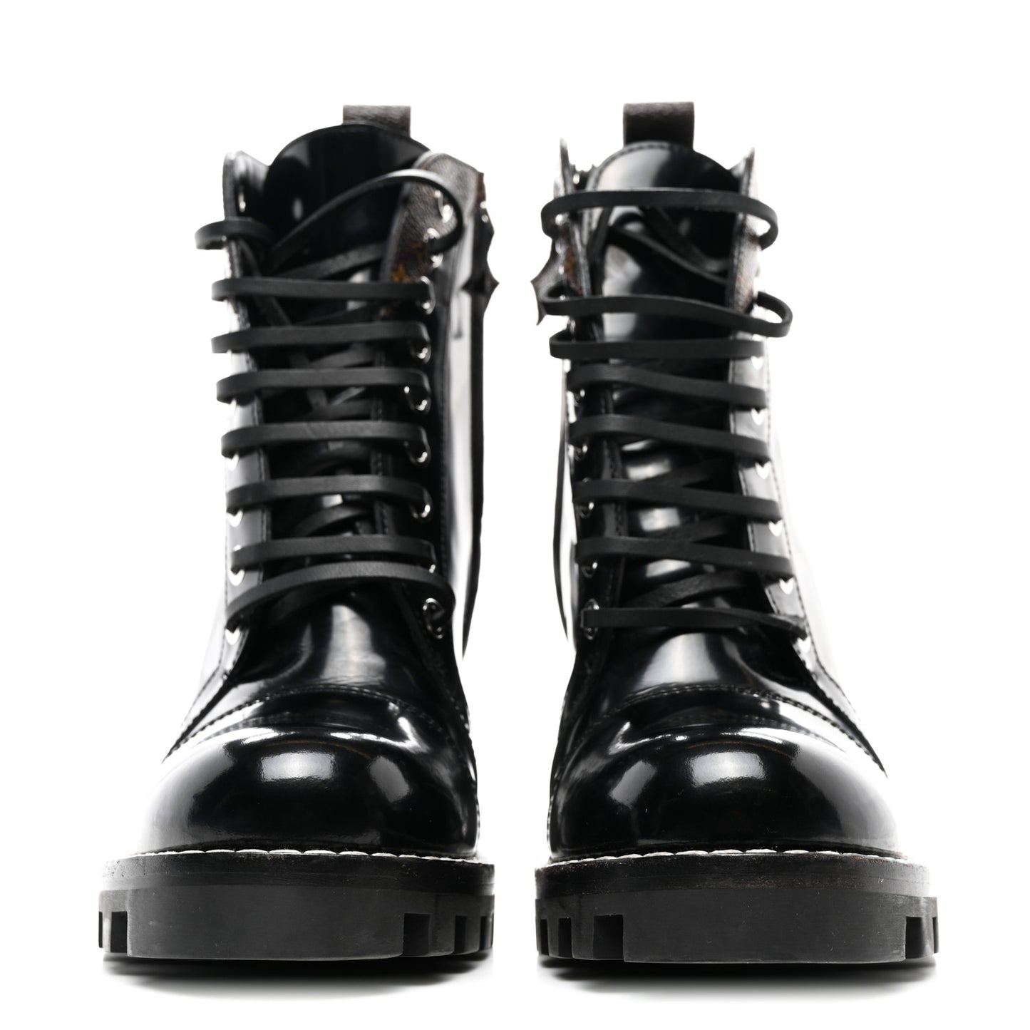 Patent Calfskin Monogram Star Trail Ankle Boots 36 Black