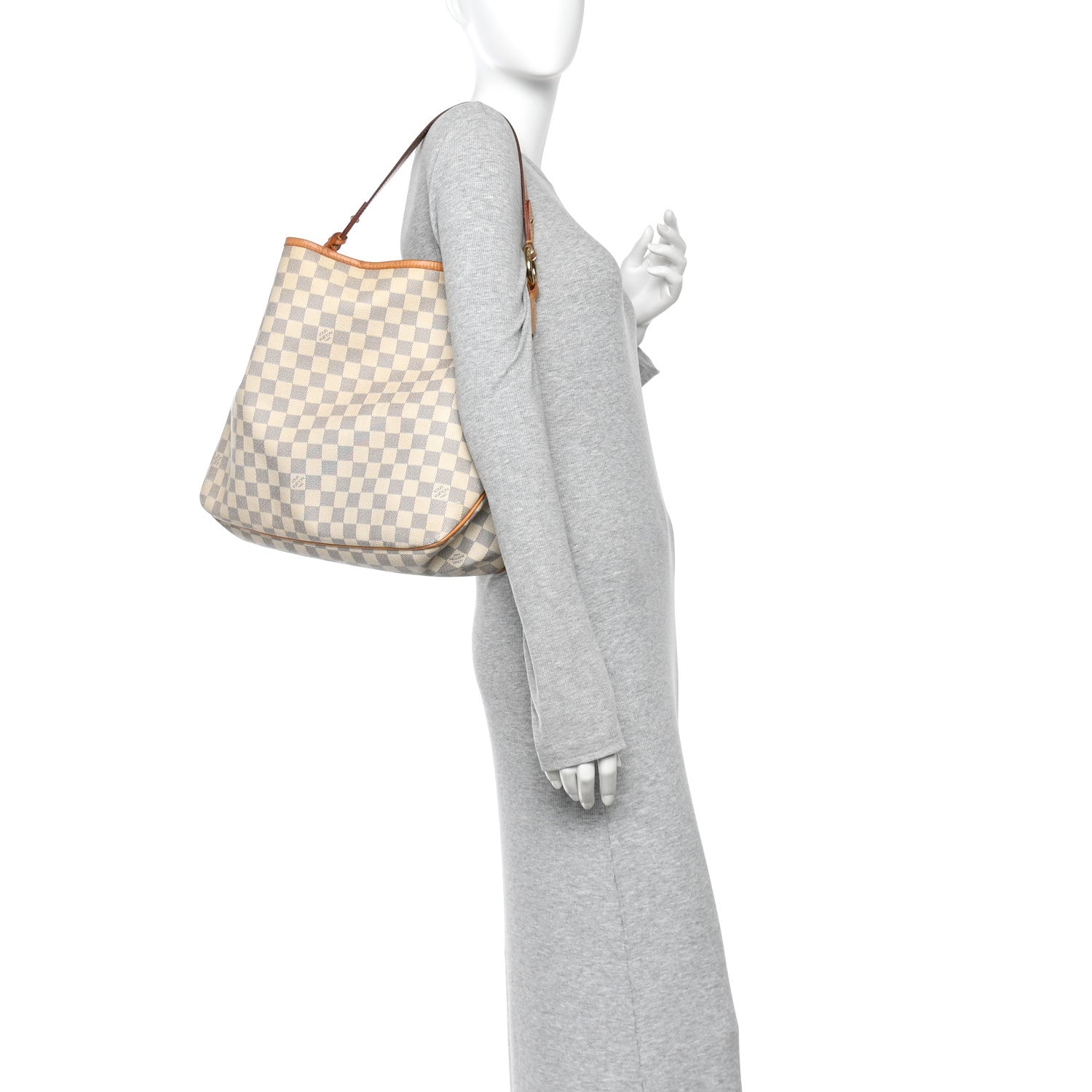 Louis Vuitton Damier Azur Delightful MM Rose Ballerine 2 of 14