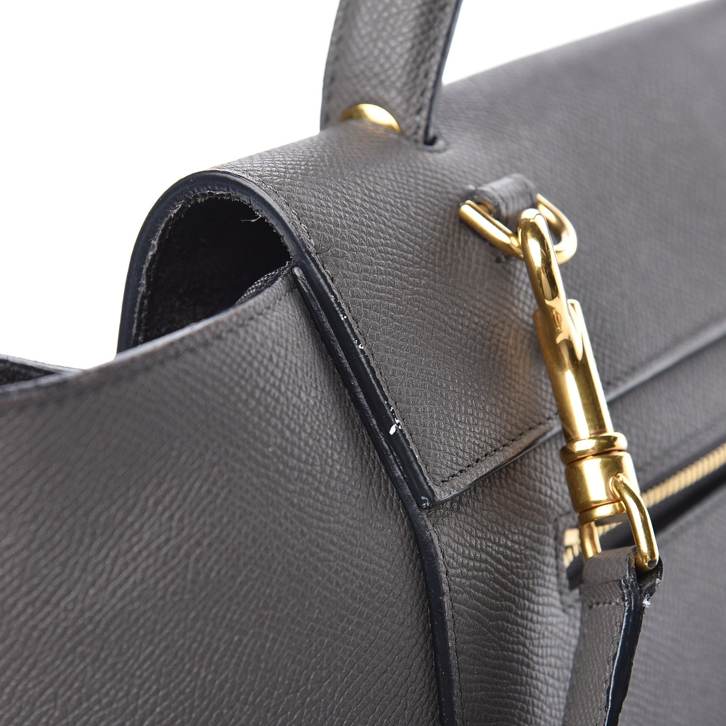 Grained Calfskin Mini Belt Bag Grey