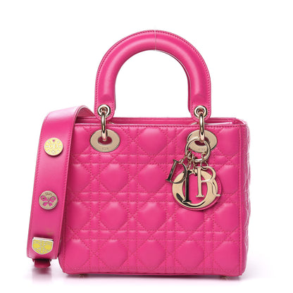 Christian Dior Lambskin Cannage Small Lucky Badges My Lady Dior Magenta 1 of 14
