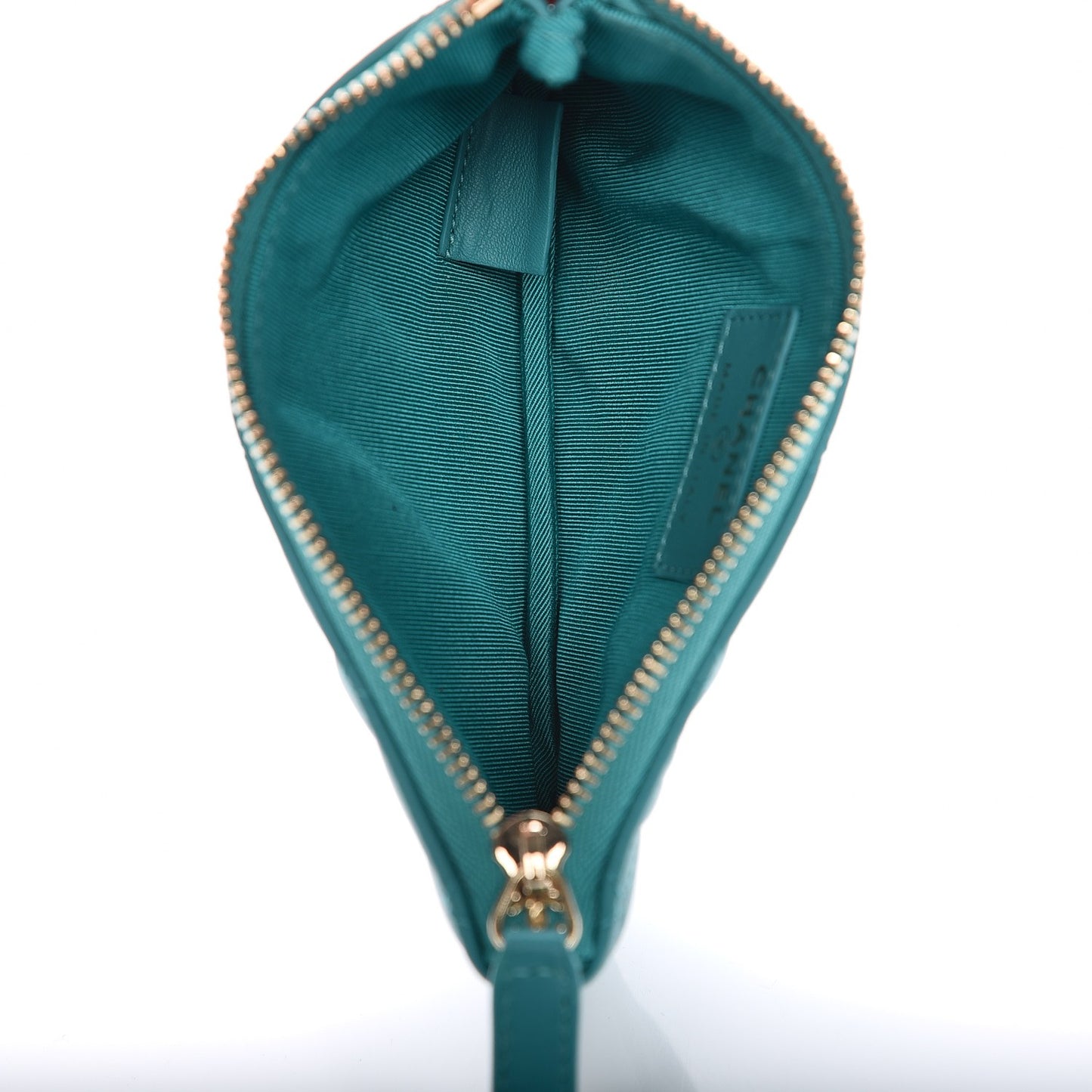Lambskin Quilted Small Cosmetic Case Turquoise