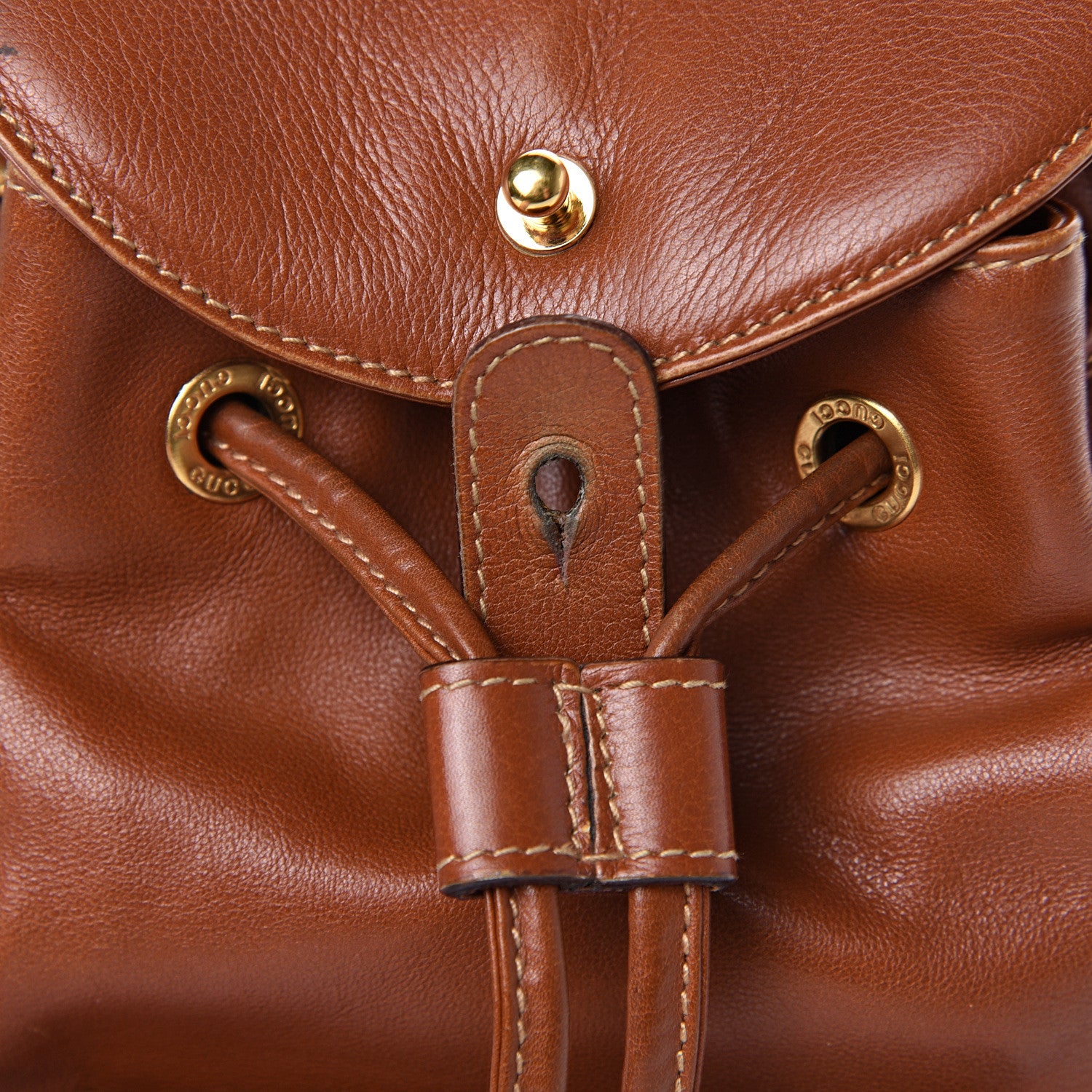 Gucci Calfskin Bamboo Backpack Brown 7 of 18