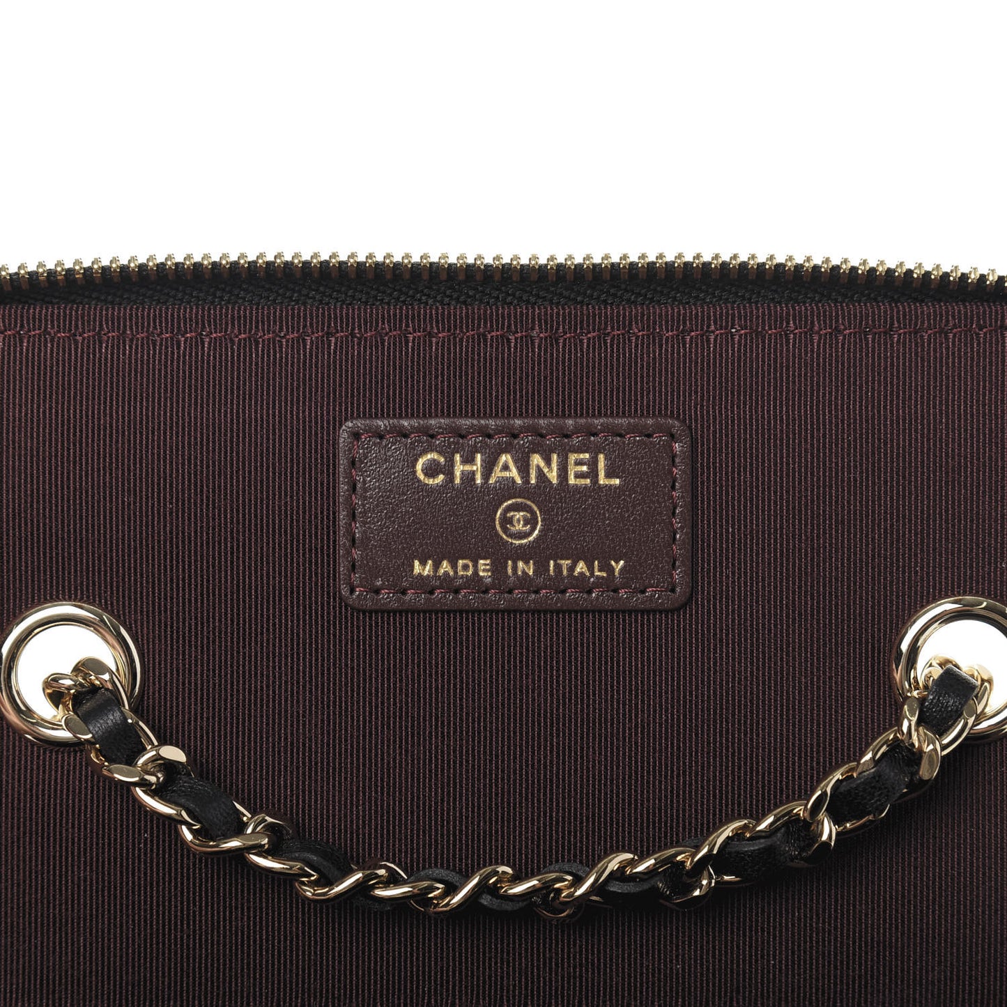 Lambskin Quilted Small Vanity Case With Chain Black