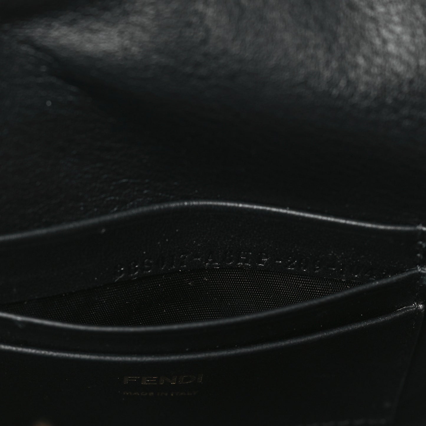 Shearling Vitello Dolce Macro FF 1974 Mini Baguette Tobacco Black