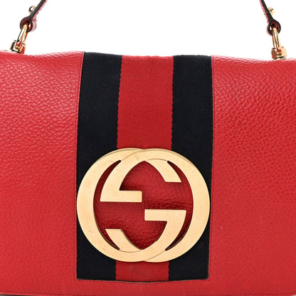 Gucci Pebbled Calfskin Web Blondie Hobo Red 8 of 15