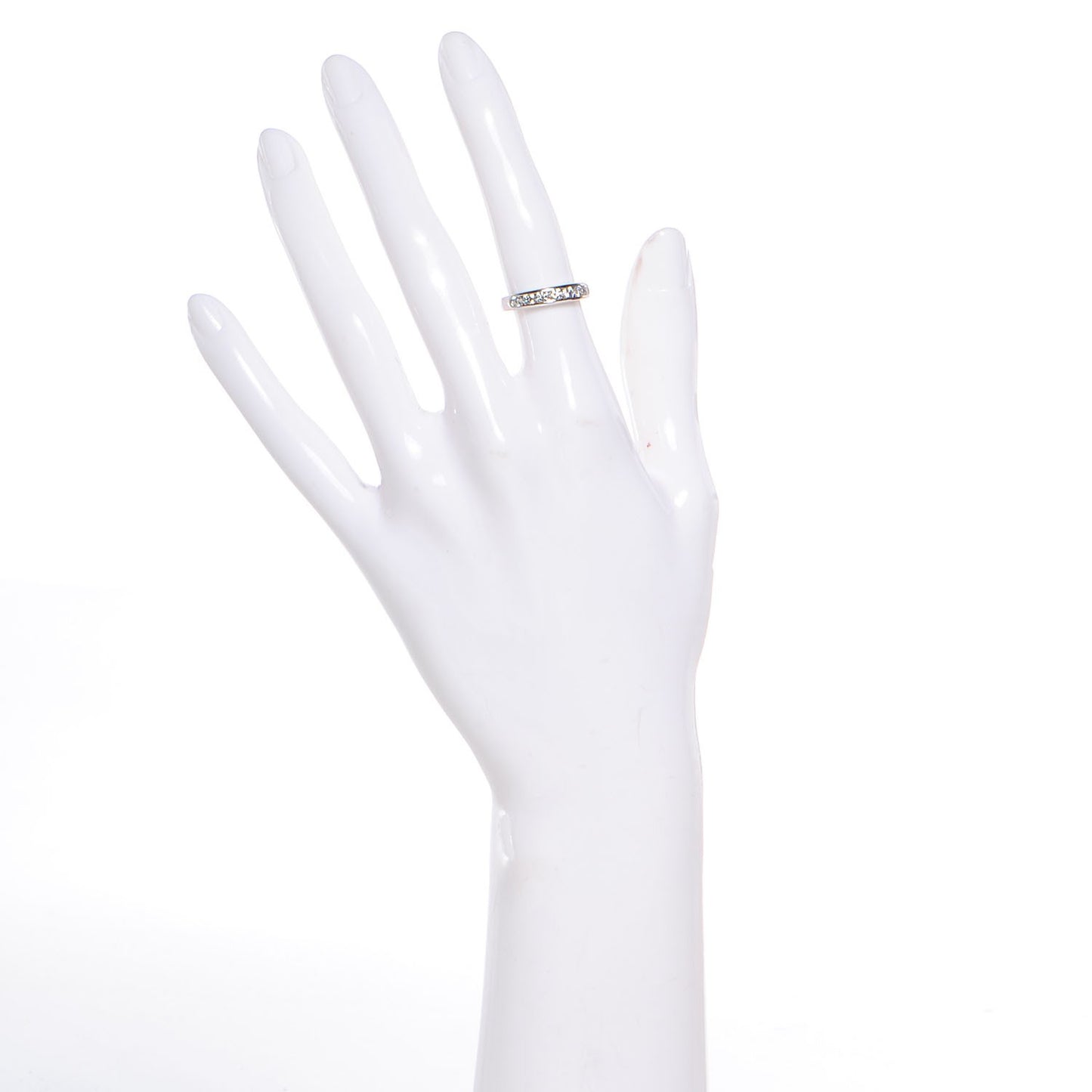 Platinum Diamond 3.9mm Half Circle Wedding Band Ring 5