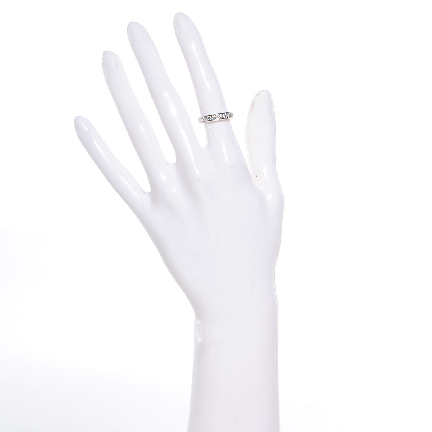 Tiffany Platinum Diamond 3.9mm Half Circle Wedding Band Ring 5 2 of 4