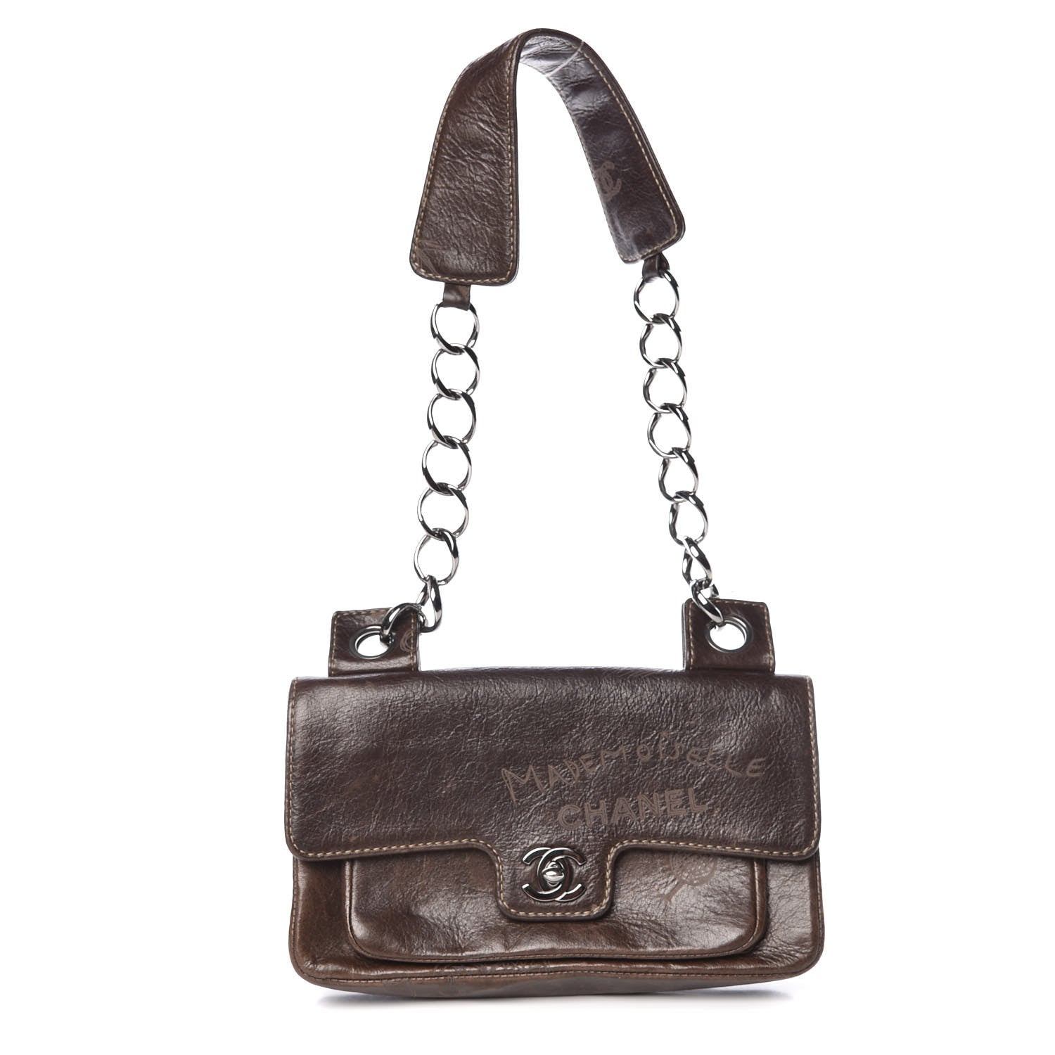 Chanel Calfskin Graffiti Flap Brown 1 of 9