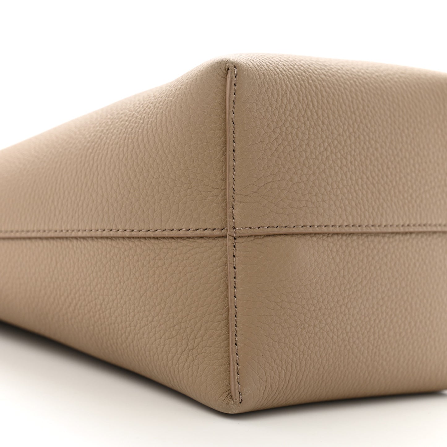 Grained Calfskin Small N/S Park Tote Dark Taupe