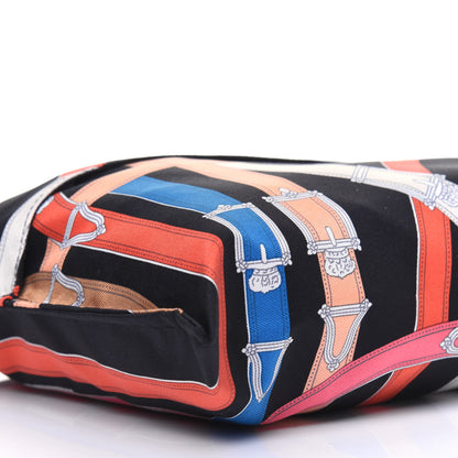 Hermes Silk Barenia Cavalcadour Airsilk Backpack Black Bleu Marine Fauve 13 of 15