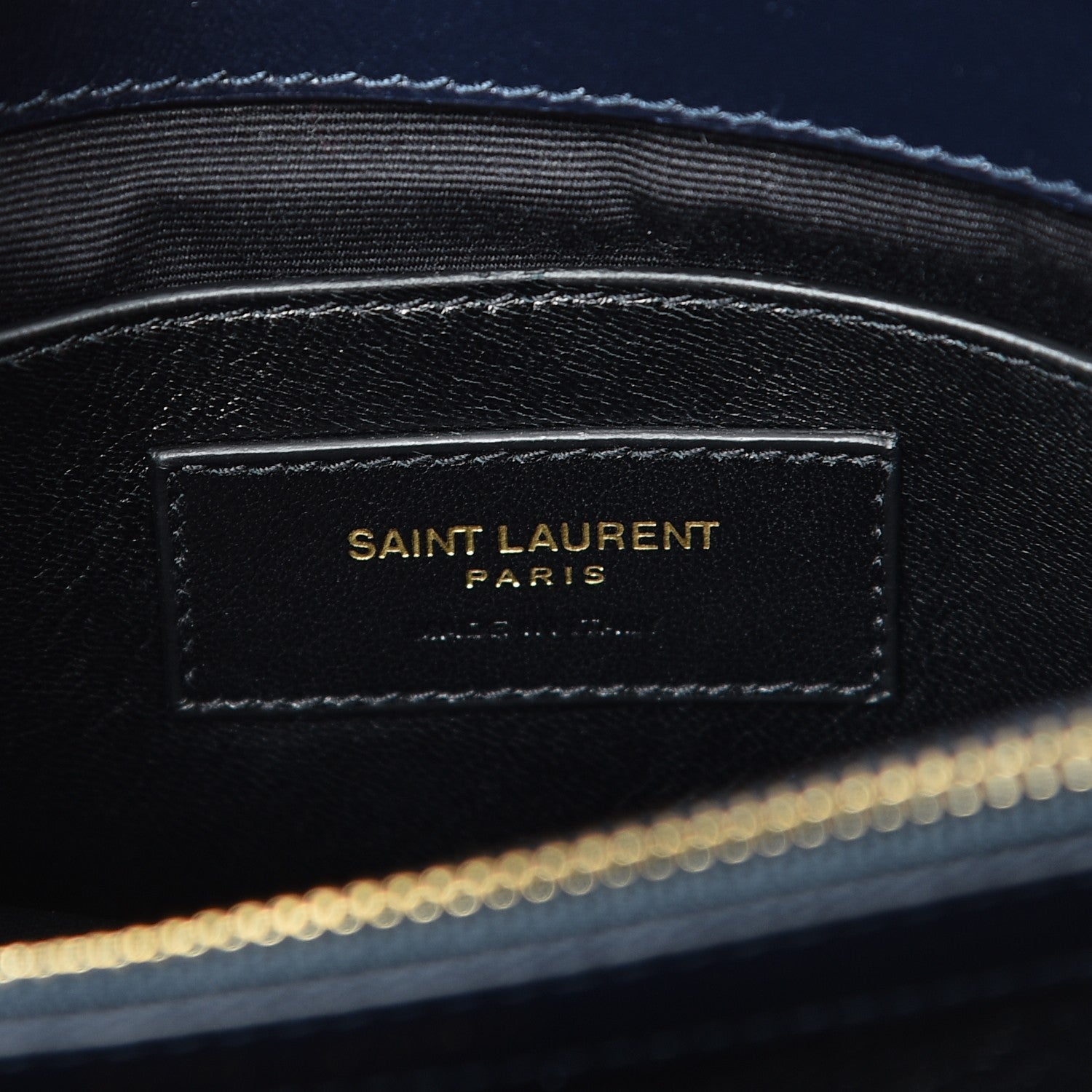 Saint Laurent Calfskin Suede Matelasse Chevron Monogram Medium College Bag Marine 6 of 7