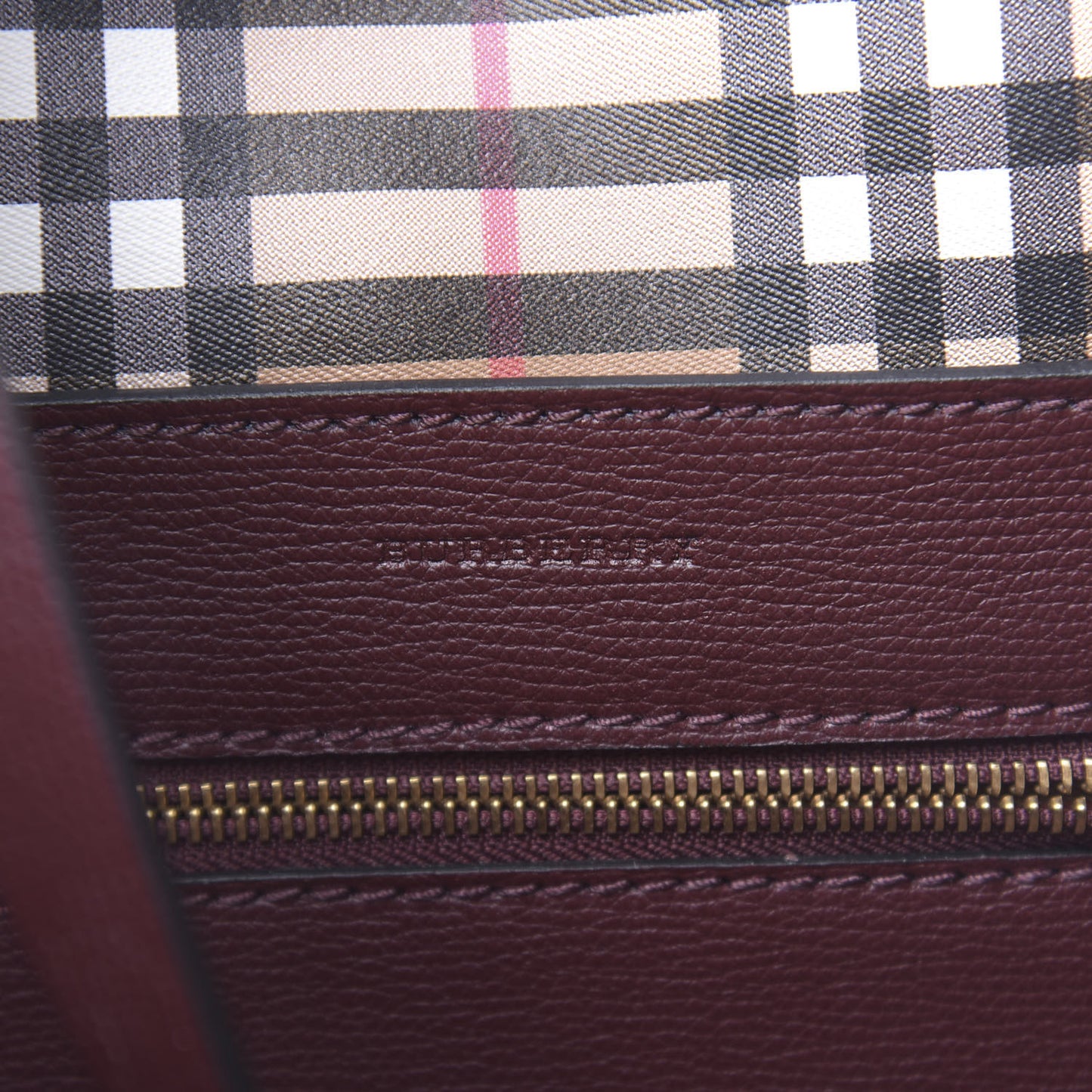 Calfskin Crest Embossed Small Tote Burgundy