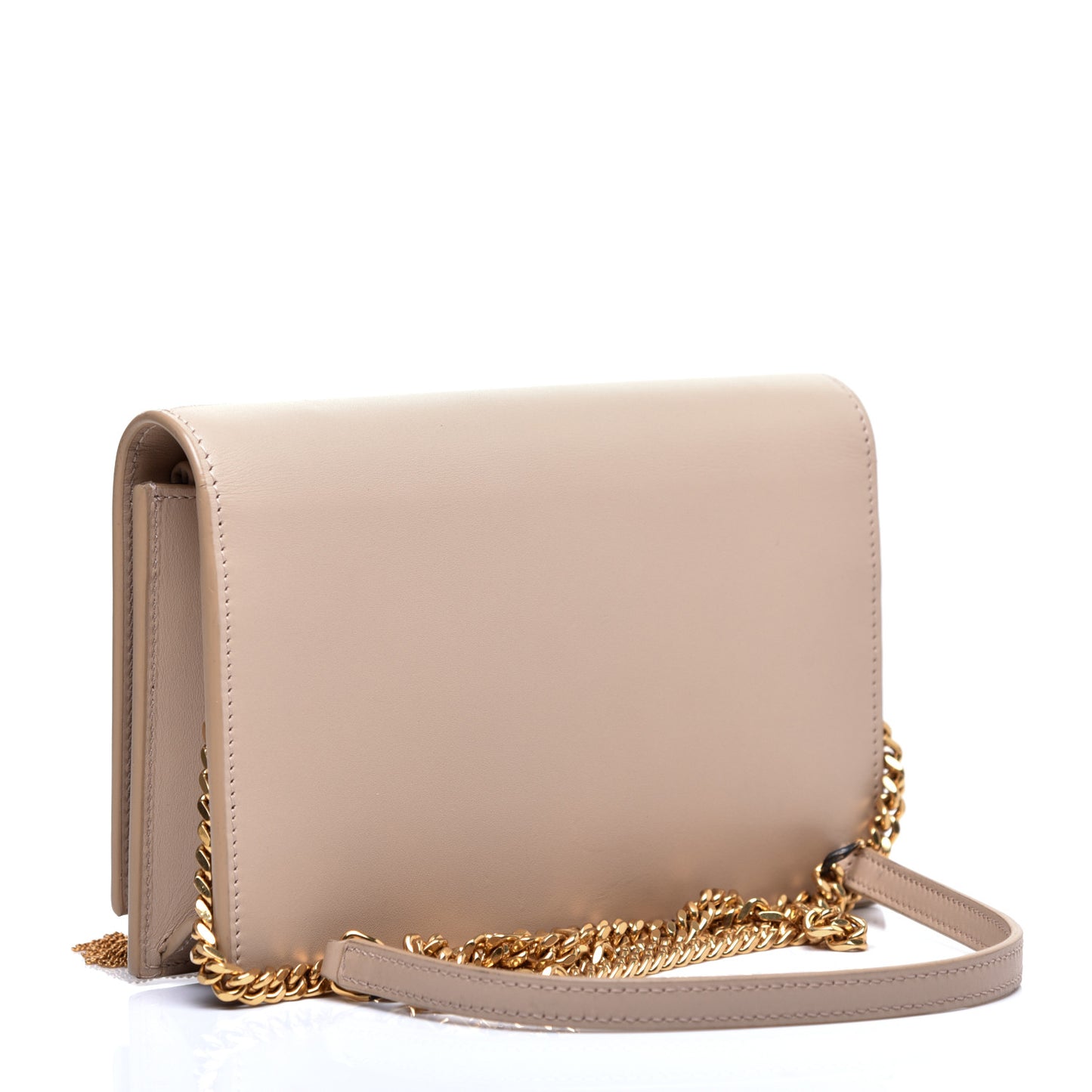 Smooth Calfskin Classic Monogram Kate Tassel Chain Wallet Nude Powder