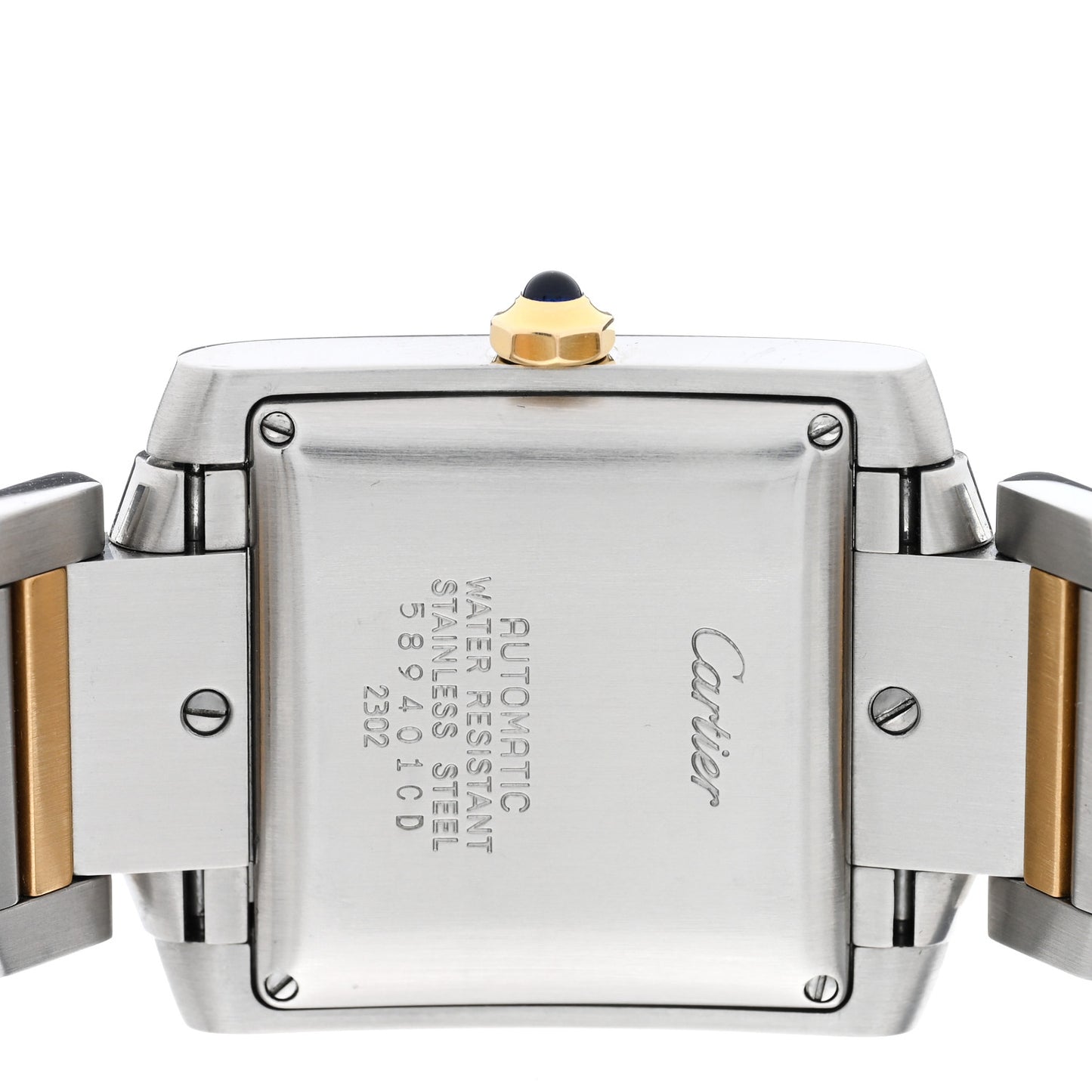 Stainless Steel 18K Yellow Gold 28mm Tank Francaise Automatic Watch