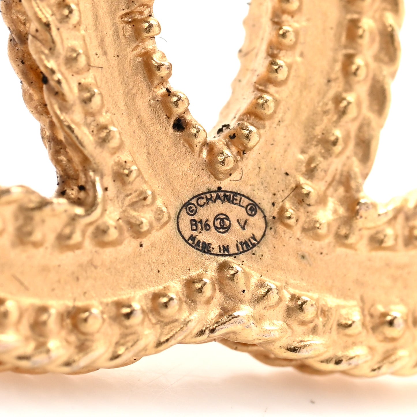 CC Drop Earrings Matte Gold