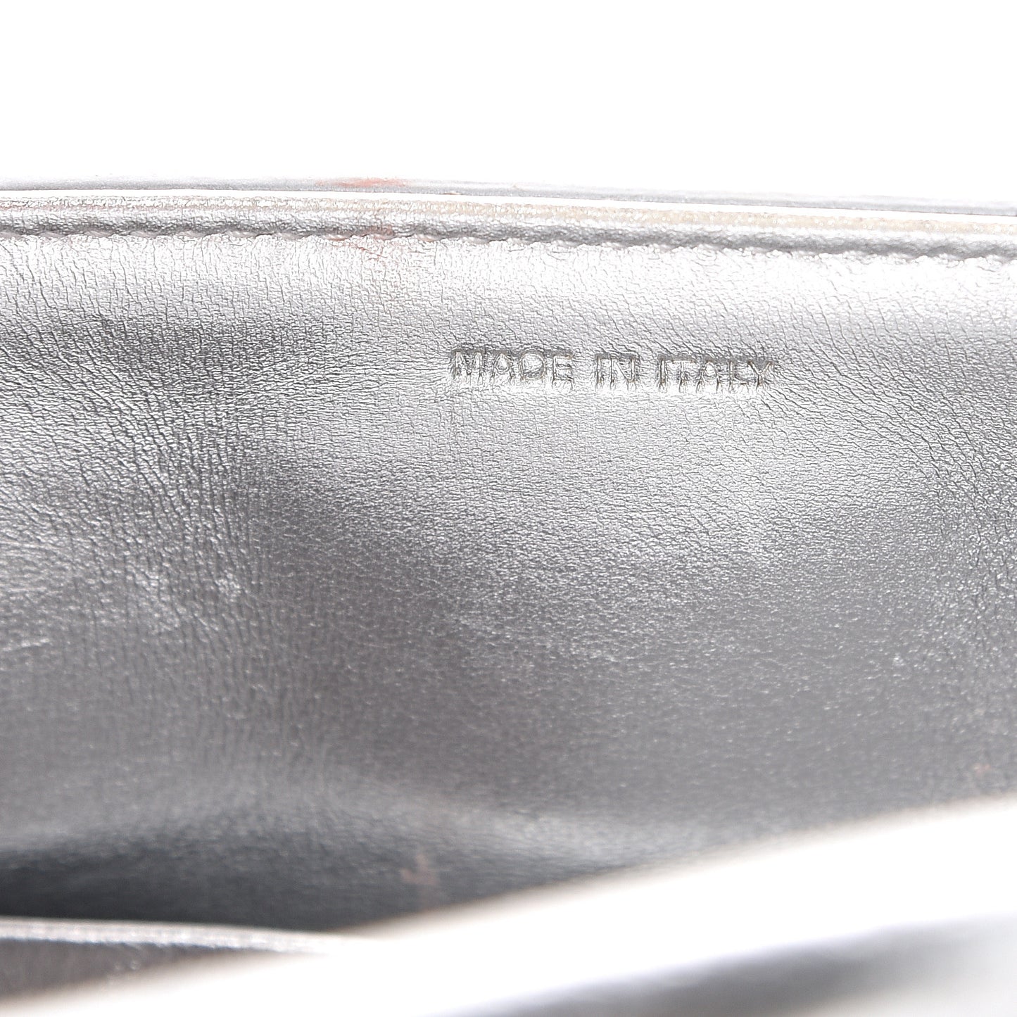 Metallic Grained Calfskin Mini Diorever Flap Silver