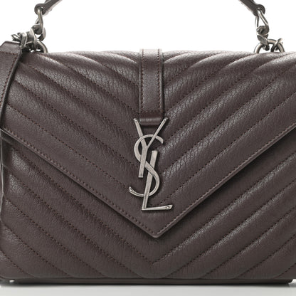 Saint Laurent Lambskin Matelasse Chevron Monogram Medium College Bag Faggio 8 of 12