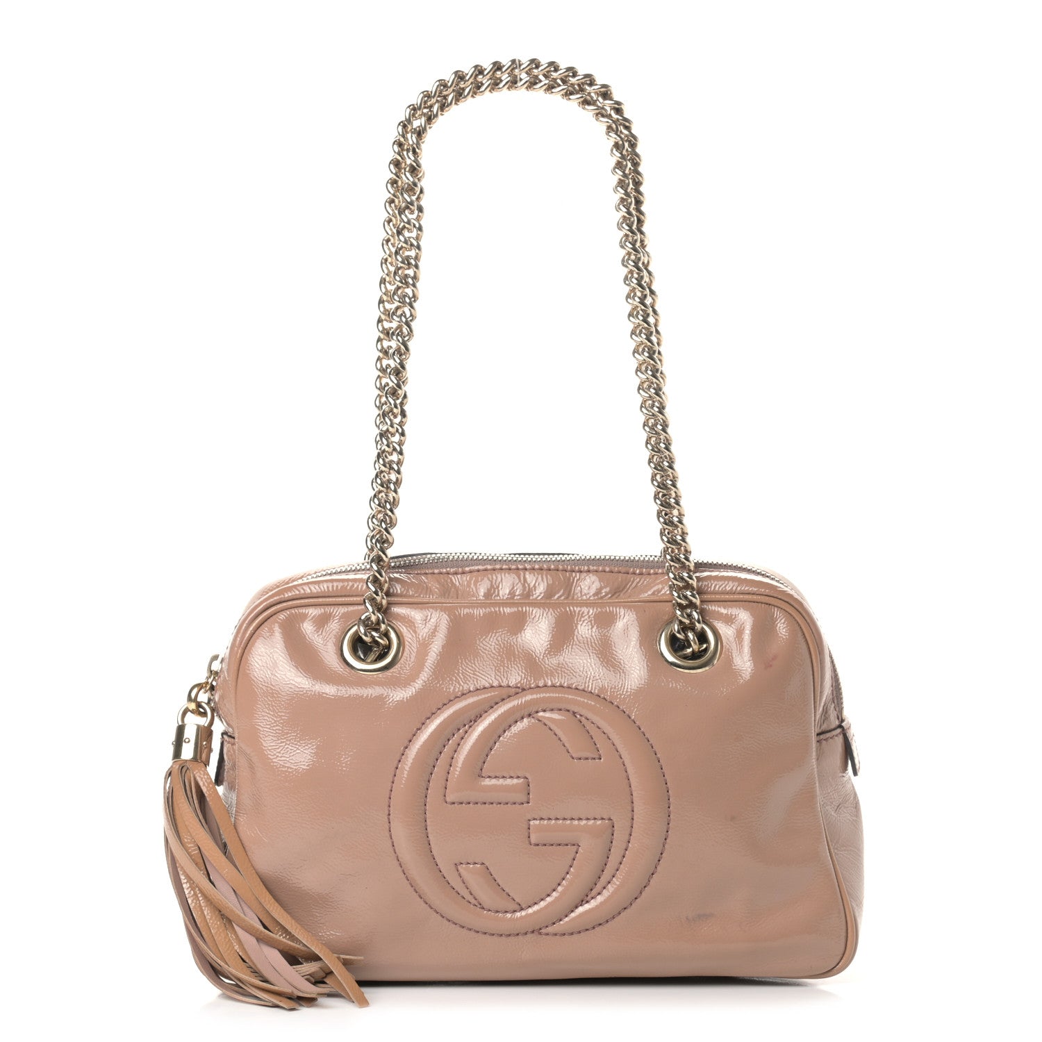 Gucci Soft Patent Small Soho Bowler Dark Cipria 1 of 15