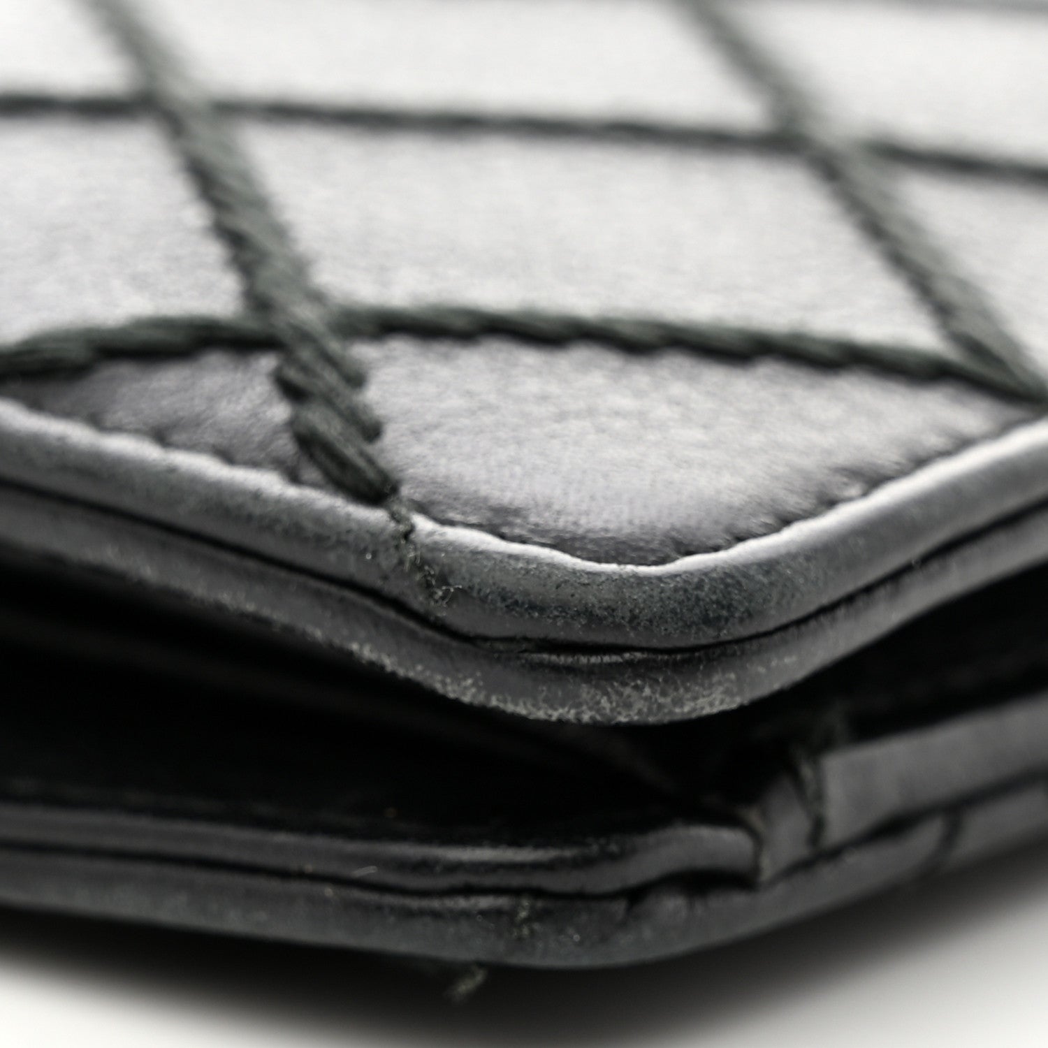 Chanel Distressed Caviar Stitched Yen Wallet Black 9 of 11