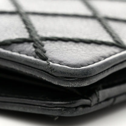 Chanel Distressed Caviar Stitched Yen Wallet Black 9 of 11