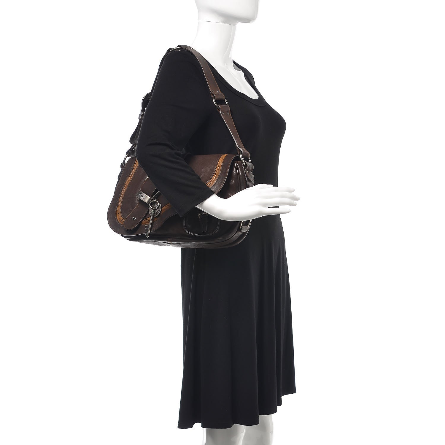 Christian Dior Calfskin Gaucho Double Saddle Bag Brown 2 of 13