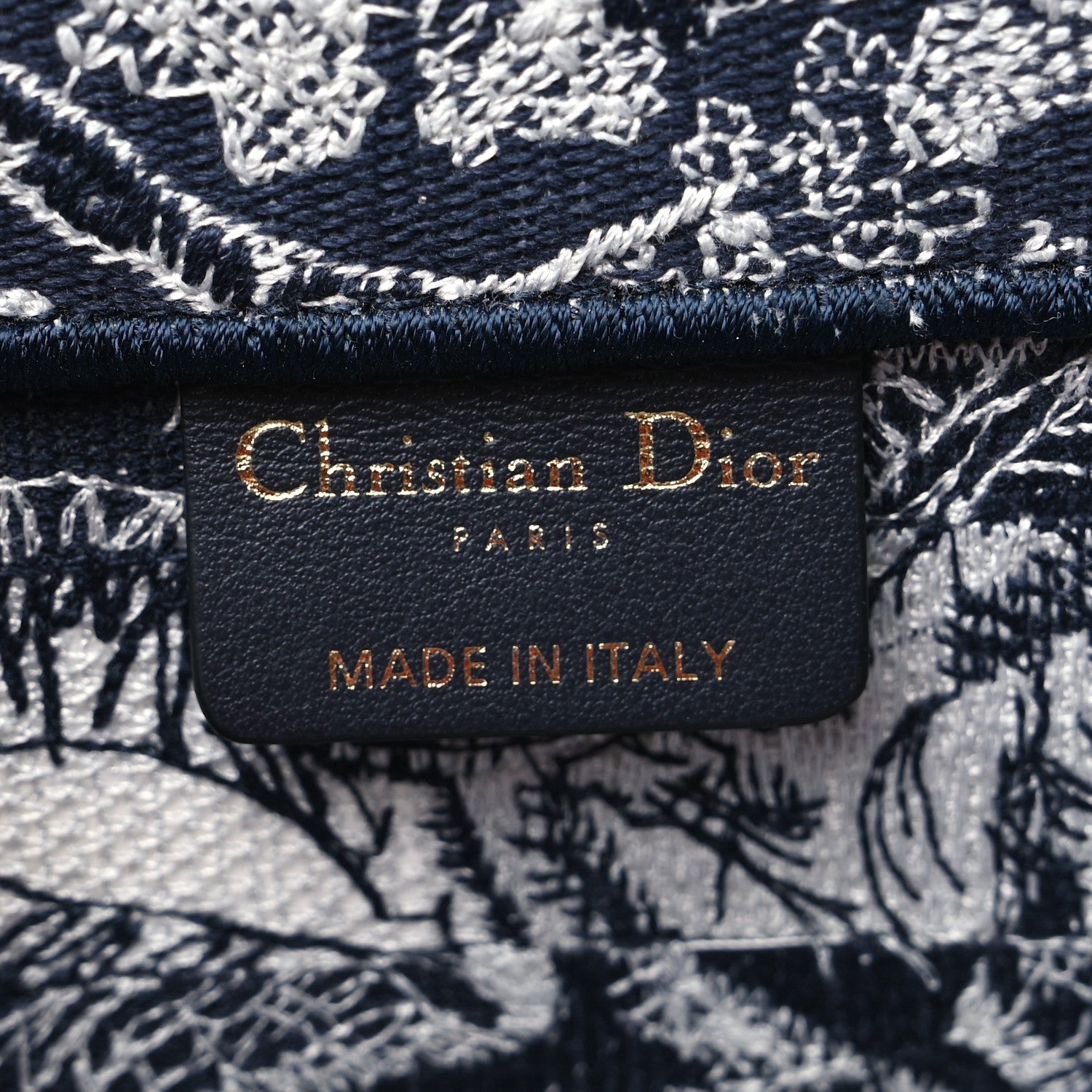 Christian Dior Canvas Embroidered Large Dioriviera Reverse Striped Toile De Jouy Book Tote Blue White 5 of 7