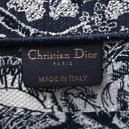 Christian Dior Canvas Embroidered Large Dioriviera Reverse Striped Toile De Jouy Book Tote Blue White 5 of 7