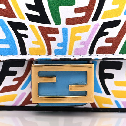 Fendi X SARAH COLEMAN Vitello Liberty Ceylon Micro FF Fish Eye Embossed Nano Baguette Charm Multicolor Cyber Blue 8 of 12