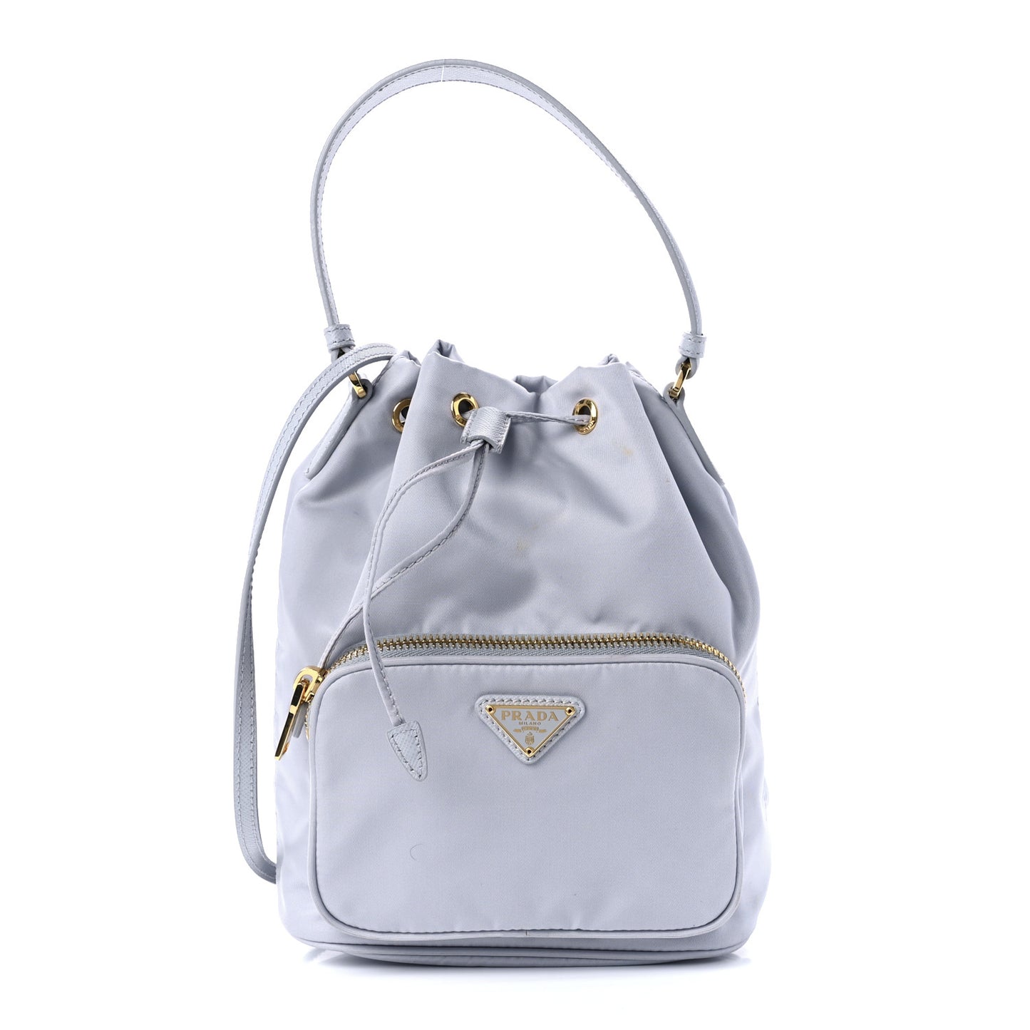 Re-Nylon Saffiano Mini Bucket Crossbody Bag Fiordaliso
