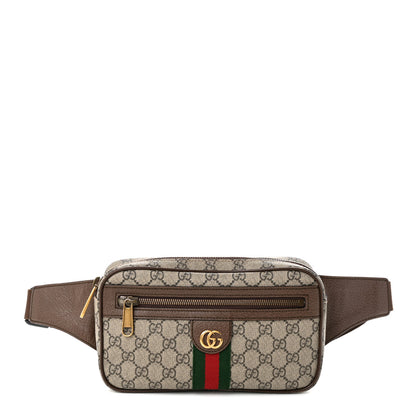 Gucci Soft GG Supreme Monogram Medium Ophidia Belt Bag Dark Brown 1 of 10