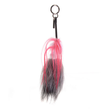 Fendi Mink Fox Goat Fur Mini Karlito Bag Charm Pink 3 of 6