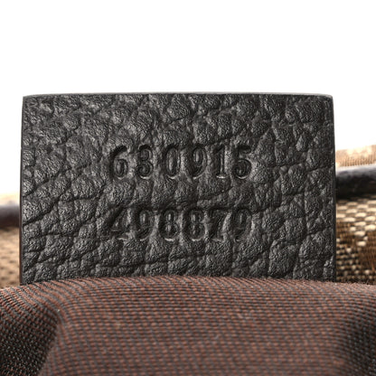 Gucci Monogram Dollar Calfskin Waist Pouch Beige Ebony Testa di Moro Marrone Scuro 7 of 9