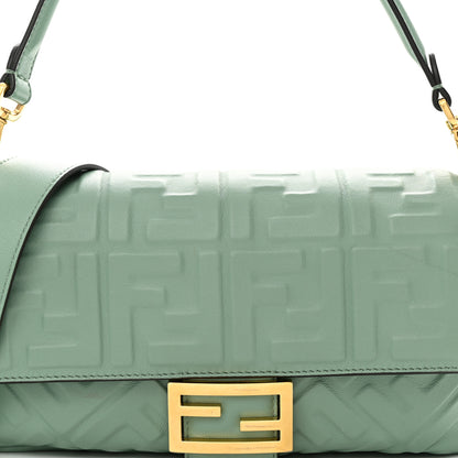 Fendi Nappa FF 1974 Embossed Baguette Menta 7 of 9
