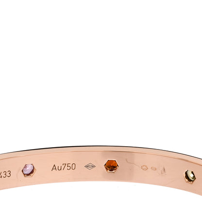Cartier 18K Pink Gold Sapphire Garnet Amethyst LOVE Bracelet 17 5 of 7