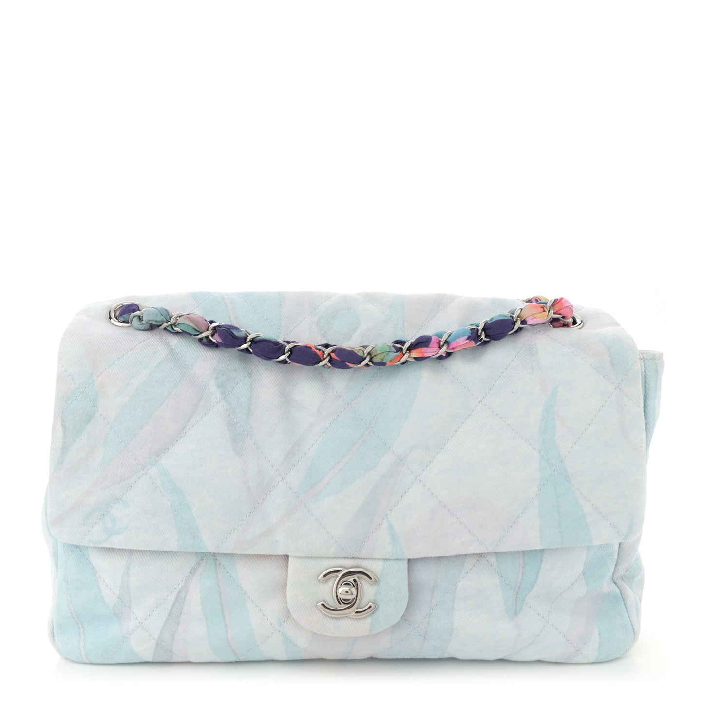 Canvas Quilted Jungle Jeans Flap White Multicolor