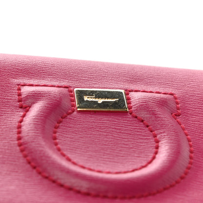 Salvatore Ferragamo Grained Calfskin Cardholder Wallet Fuchsia Red 8 of 8
