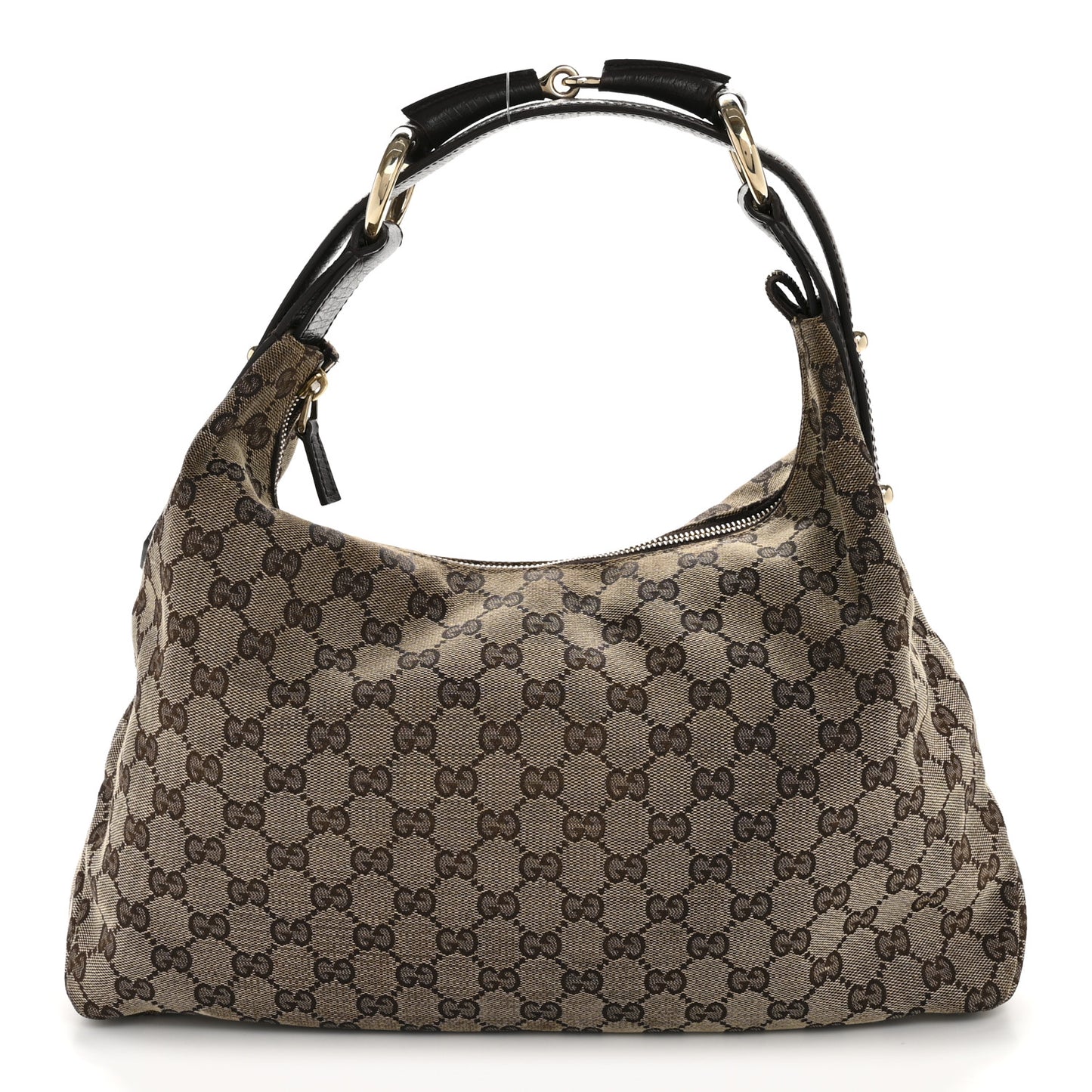 Monogram Medium Horsebit Chain Hobo Dark Brown