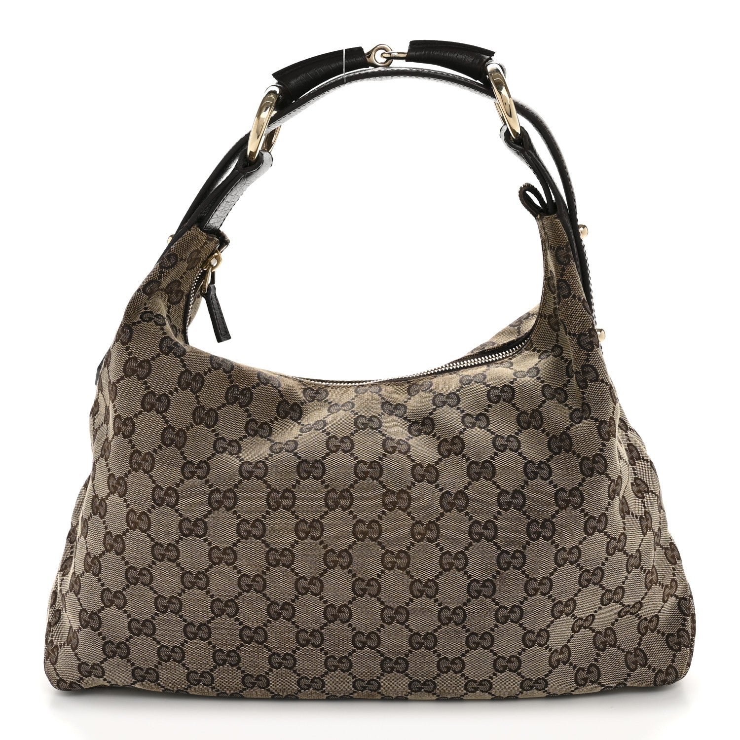Gucci Monogram Medium Horsebit Chain Hobo Dark Brown 1 of 14