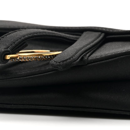 Christian Dior Satin Crystal Mini Saddle Bag Black 8 of 10