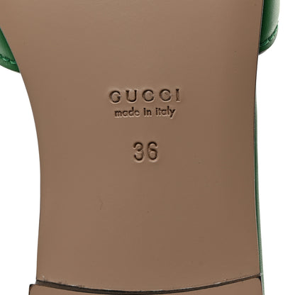 Gucci Cosmos Softy Calfskin Interlocking G Cut Out Slide Sandals 36 Green 6 of 8